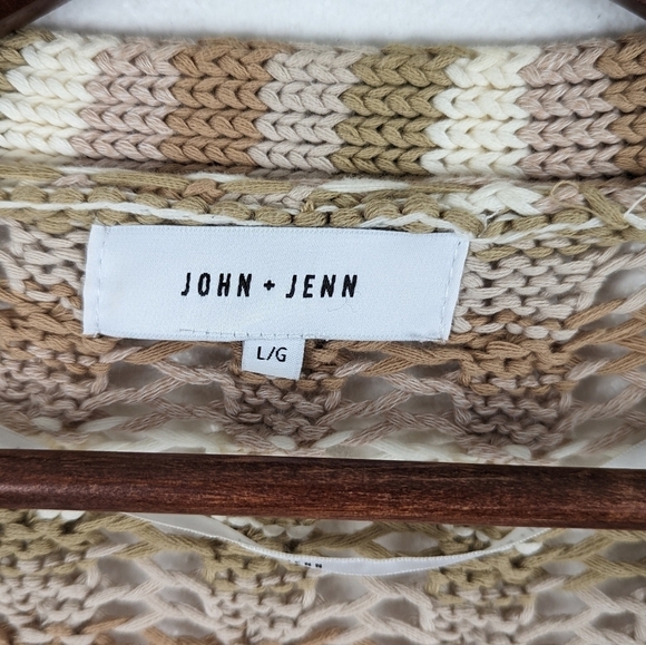John + Jenn Julianna Stripe Cardigan Button Up Knit Sweater Size Size Large - Picture 13 of 16